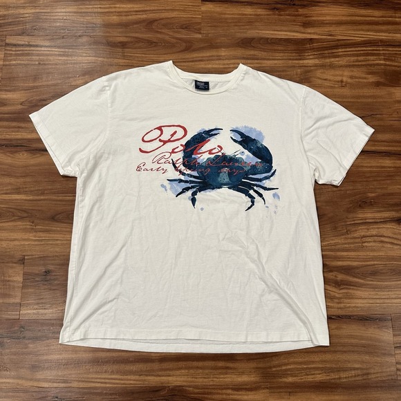 Polo Ralph Lauren Other - Polo Ralph Lauren Shirt Mens XL White Crab Graphic Tee Beach Ocean Nautical